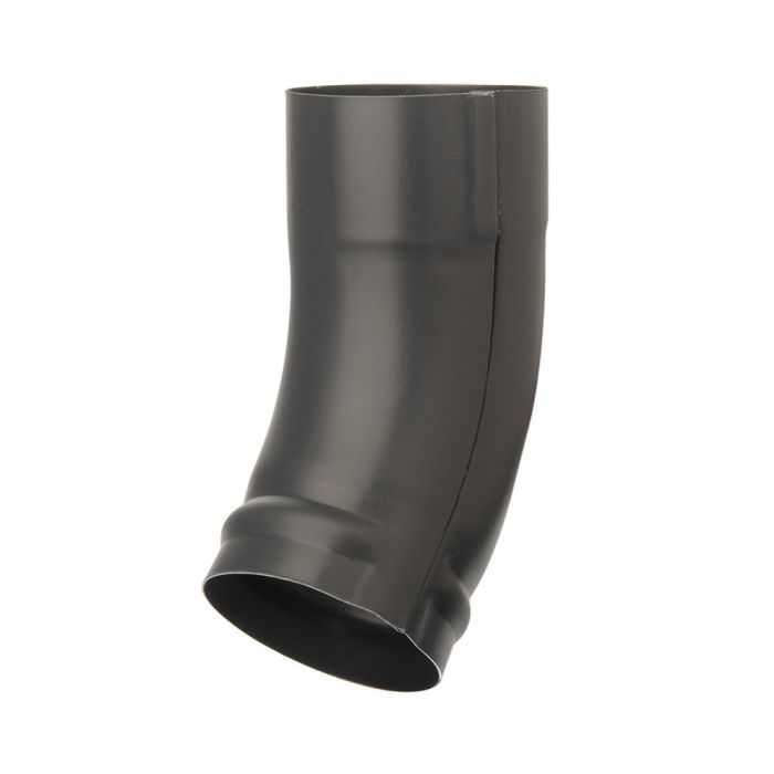 80mm Anthracite Grey Galvanised Steel Downpipe Shoe - Short Heel