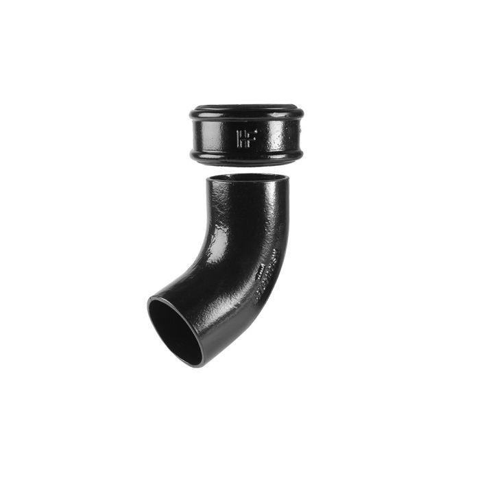 110mm SimpleFIT 112 Degree Short Bend with Uneared 'Push-Fit' Sockets - Black