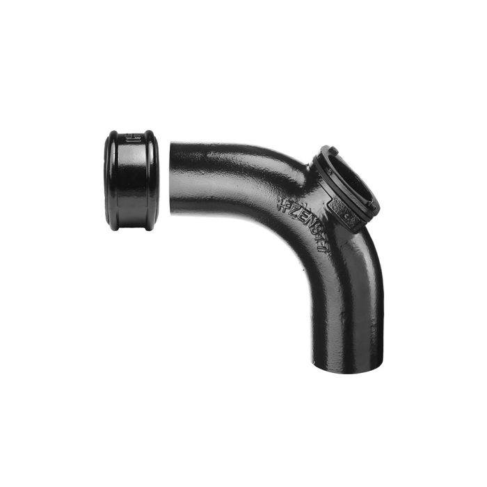 110mm SimpleFIT 92.5 Degree Long Radius Access Bend with Uneared 'Push-Fit' Socket - Black