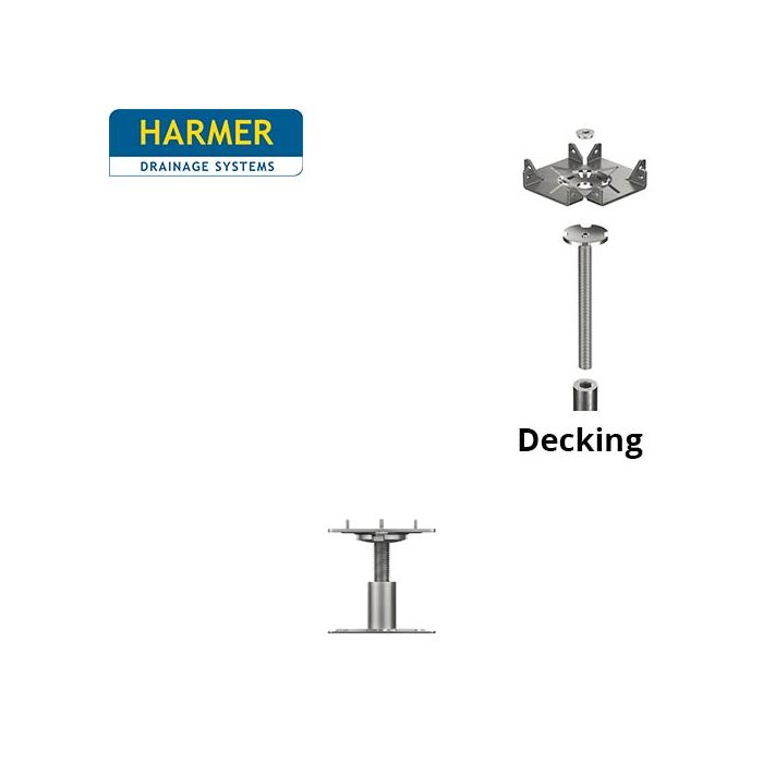 61-97mm Harmer Modulock Non-Combustible Pedestal with Self leveling head for Timber Decking