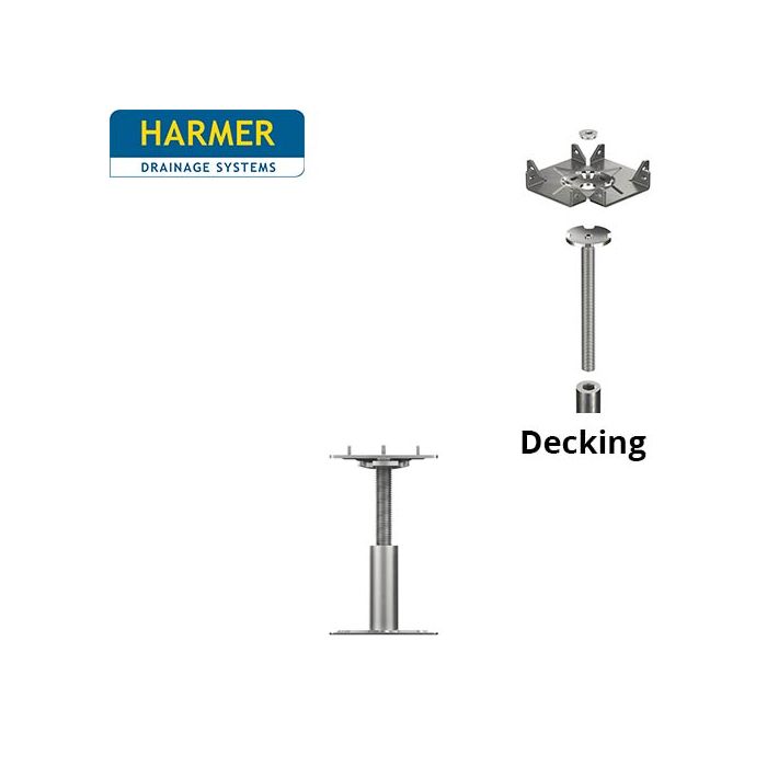 95-165mm Harmer Modulock Non-Combustible Pedestal with Self leveling head for Timber Decking
