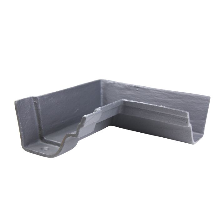 115mm (4 1/2") Hargreaves Foundry Notts Ogee Cast Iron Gutter - Internal 90 degree angle - Primed