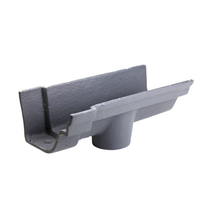 115mm (4 1/2") Hargreaves Foundry Notts Ogee Cast Iron Gutter -  65mm Running Outlet - Primed