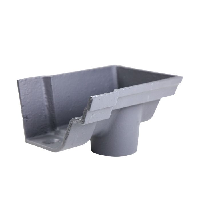 115mm (4 1/2") Hargreaves Foundry Notts Ogee Cast Iron Gutter - 75mm Dropend Outlet - External - Primed