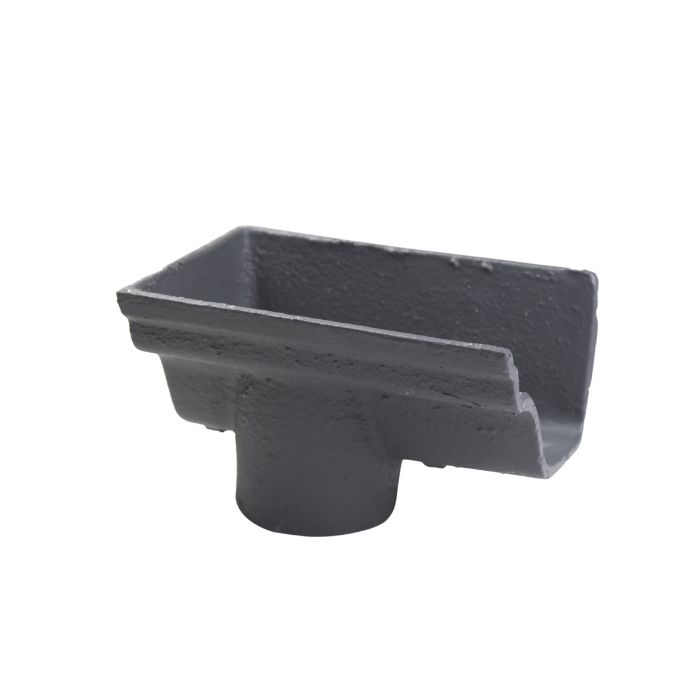115mm (4 1/2") Hargreaves Foundry Notts Ogee Cast Iron Gutter - 75mm Dropend Outlet - Internal - Primed
