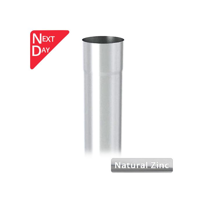 80mm Natural Zinc Downpipe 3m Length