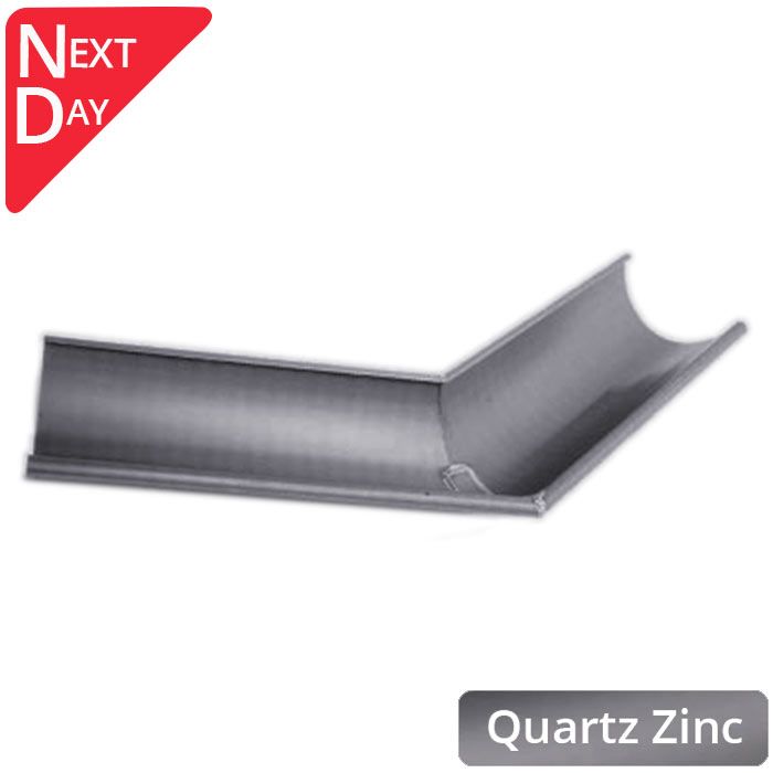 125mm Half Round Quartz Zinc 135 Degree External Gutter Angle