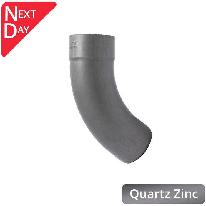 100mm Quartz Zinc Downpipe 70 Degree Bend