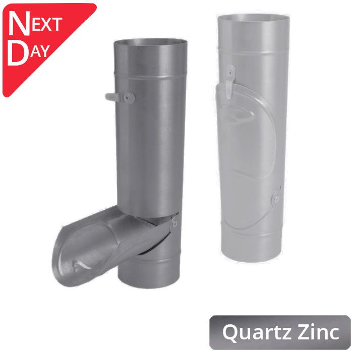 80mm Natural Zinc Downpipe Divertor