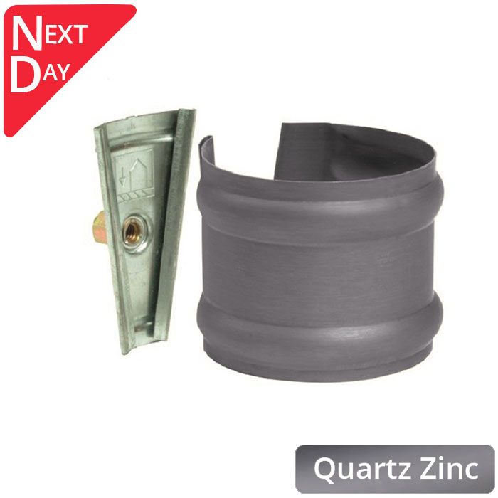 80mm Quartz Zinc V-Lock Downpipe Bracket with M10 Boss - for use with M10 Screw (not included)