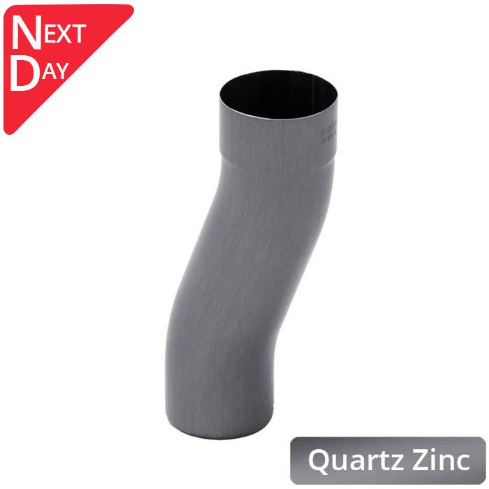 80mm Quartz Zinc Downpipe 60mm Projection Fixed Offset