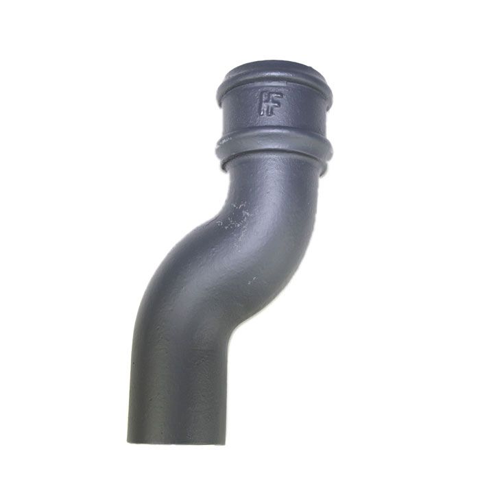 65mm (2.5") Hargreaves Foundry Cast Iron Round Downpipe Offset 75mm (3") Projection - Primed