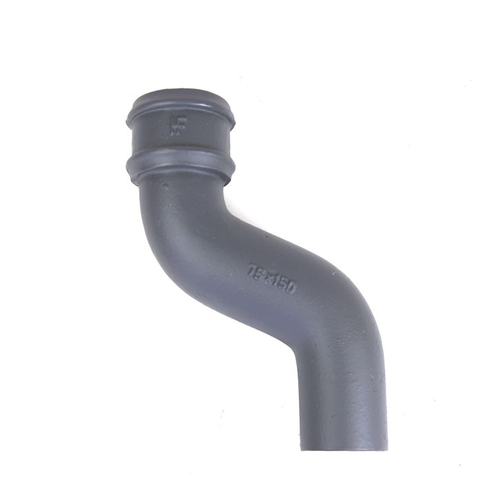 65mm (2.5") Hargreaves Foundry Cast Iron Round Downpipe Offset 150mm (6") Projection - Primed