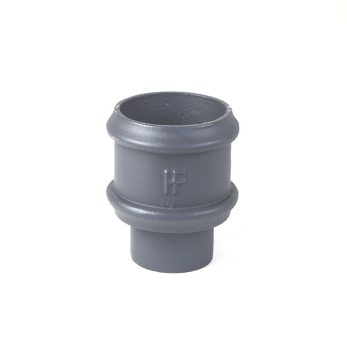 75mm (3") Hargreaves Foundry Cast Iron Round Downpipe Loose Socket with spigot and without Ears - Primed