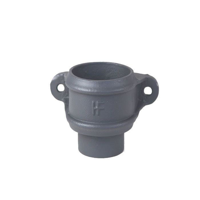 150mm (6") Hargreaves Foundry Cast Iron Round Downpipe Loose Socket with spigot and Ears - Primed
