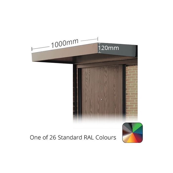 1m Richmond Contemporary Aluminium Canopy - PPC in One of 26 Standard RAL Colours TBC