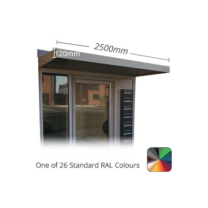 2.5m Richmond Contemporary Aluminium Canopy - PPC in One of 26 Standard RAL Colours TBC