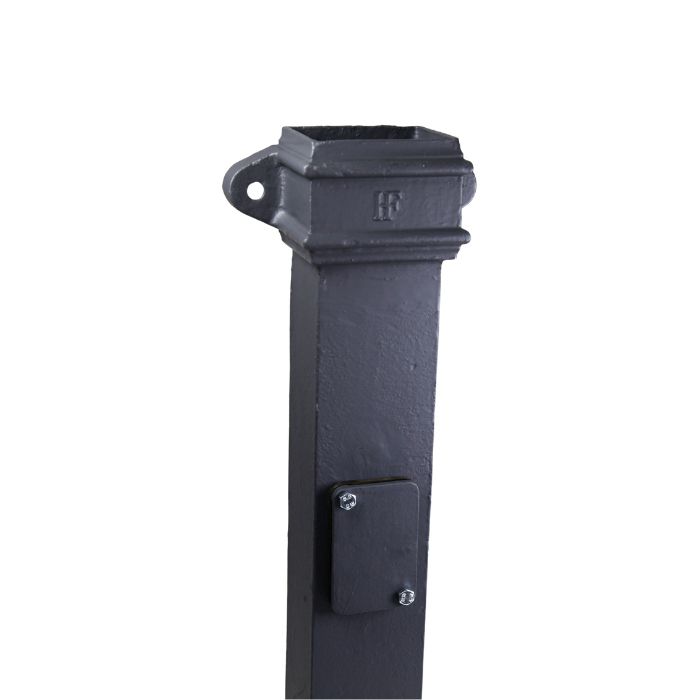 100 x 75mm (4"x3") Hargreaves Foundry Cast Iron Square Downpipe Access Pipe with Ears - Primed