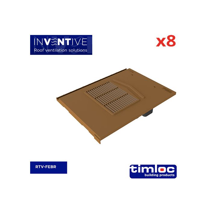 Flat Edge Tile Vent Brown - pack of 8