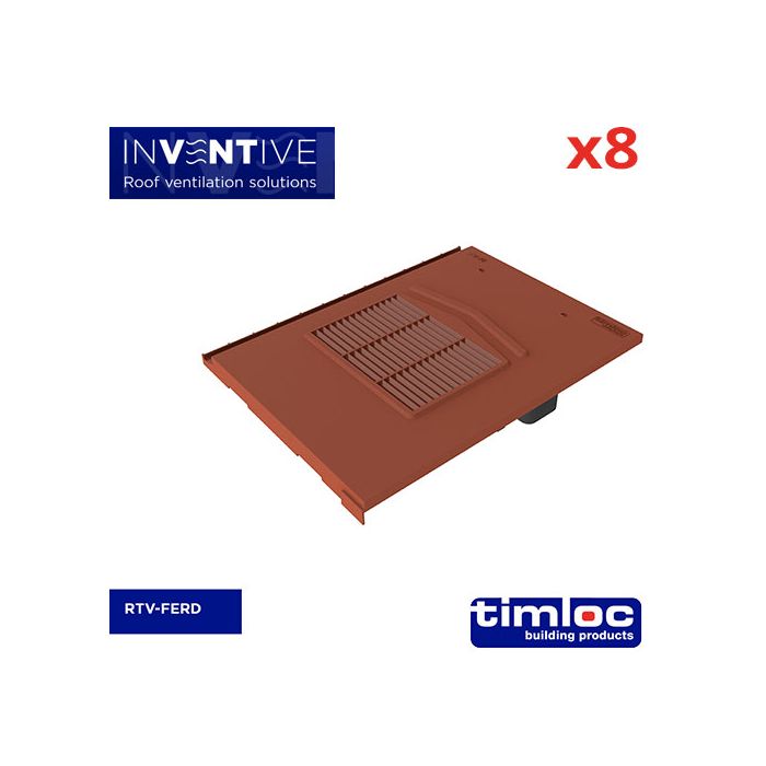Flat Edge Tile Vent Red - pack of 8
