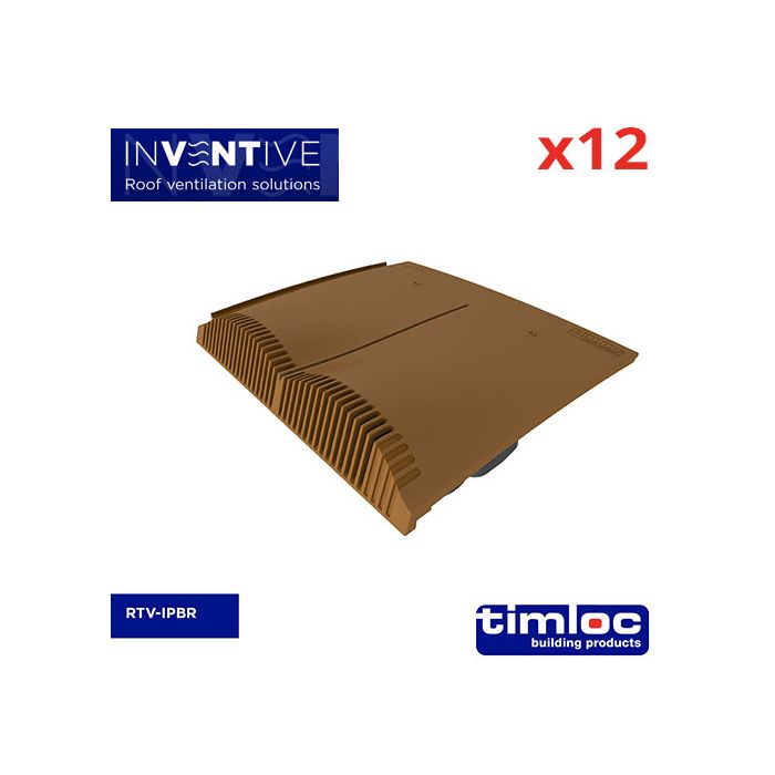 Interlocking Plain Tile Vent Brown - pack of 12