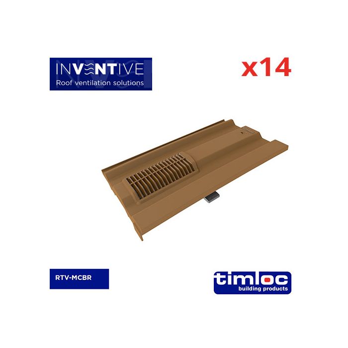 Mini Castellated Tile Vent Brown - pack of 14