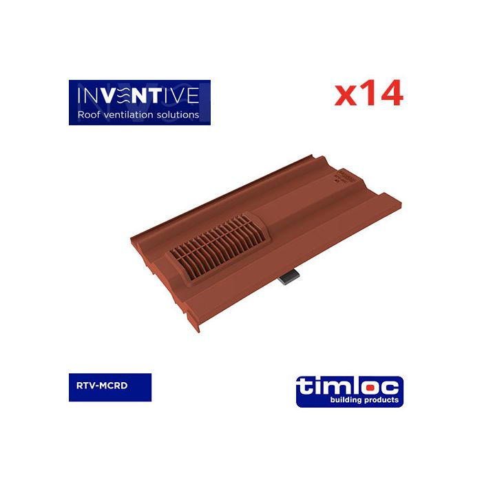 Mini Castellated Tile Vent Red - pack of 14