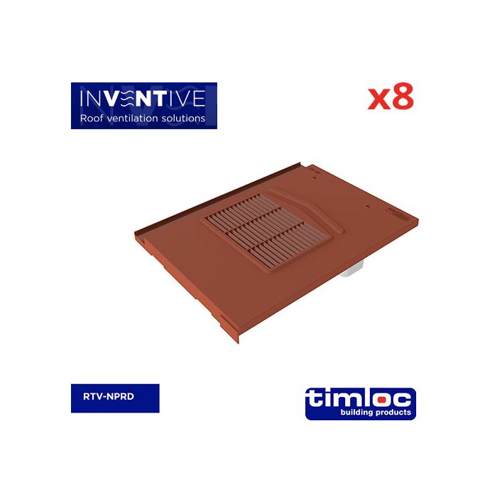 Non-Profile Tile Vent Red - pack of 8