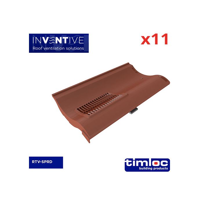Single Pantile Tile Vent Red - pack of 11