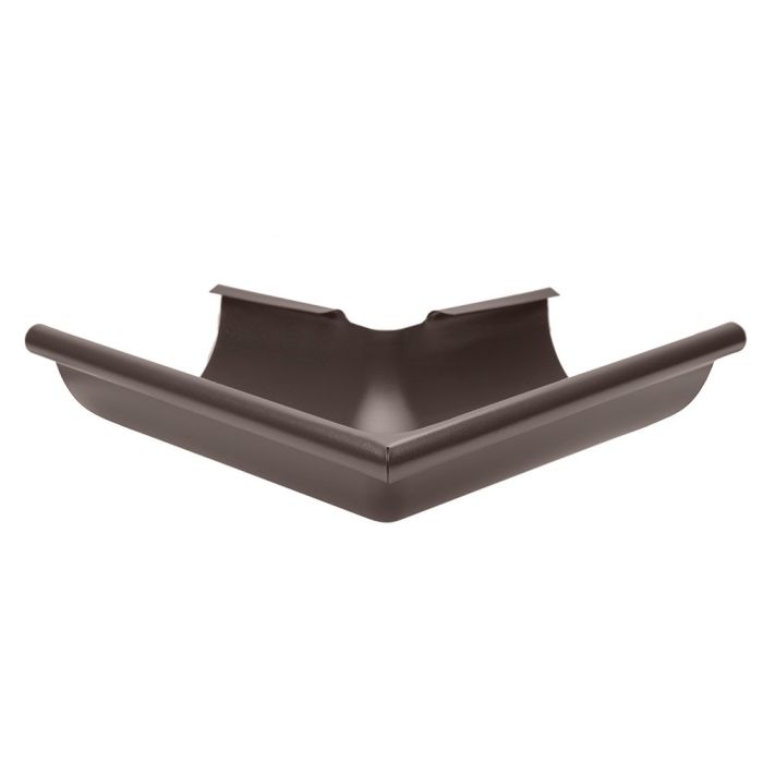 125mm Half Round Sepia Brown Galvanised Steel 90degree External Gutter Angle
