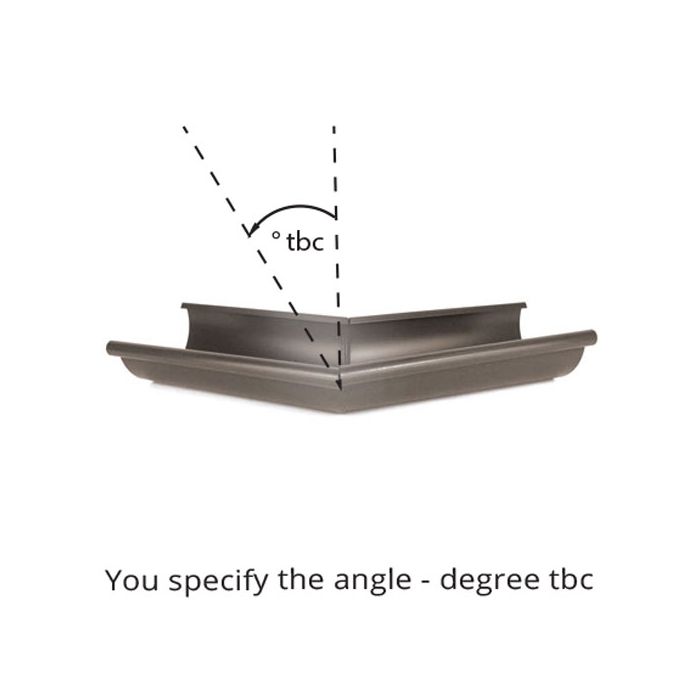 115mm Half Round Black Coated Galvanised Steel 135degree External Gutter Angle

