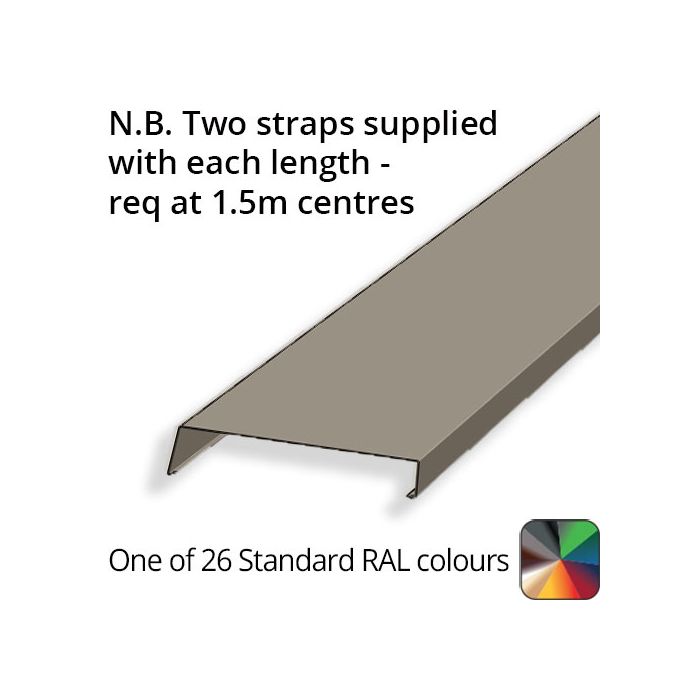 332mm  Aluminium Sloping Coping (Suitable for 241-270mm Wall) - Length 3m - Powder Coated Colour TBC
