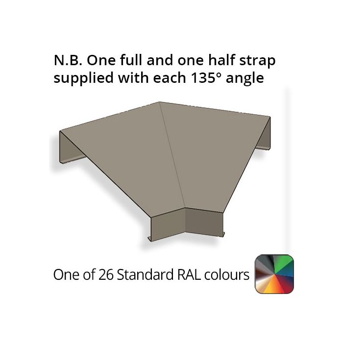 332mm Aluminium Sloping Coping (Suitable for 241-270mm Wall) - External 135 Degree Angle - Powder Coated Colour TBC