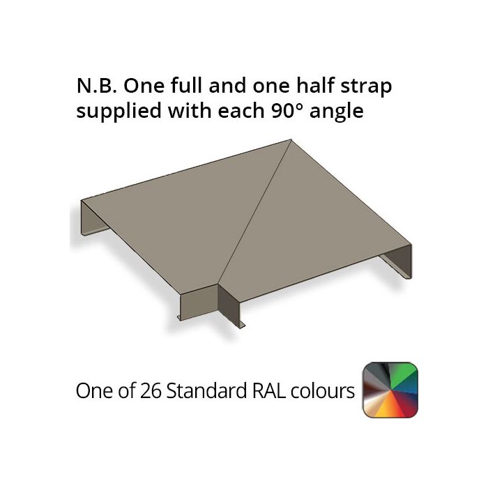 212mm Aluminium Sloping Coping (Suitable for 121-150mm Wall) - External 90 Degree Angle - Powder Coated Colour TBC