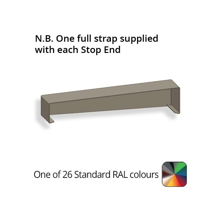 272mm  Aluminium Sloping Coping (Suitable for 181-210mm Wall) - Right-hand Stop End - Powder Coated Colour TBC
