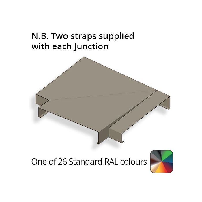 212mm Aluminium Sloping Coping (Suitable for 121-150mm Wall) - Right-hand T Junction - Powder Coated Colour TBC