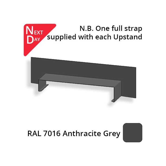 422mm  Aluminium Sloping Coping (Suitable for 331-360mm Wall) - Right-hand Upstand - RAL 7016 Anthracite Grey
