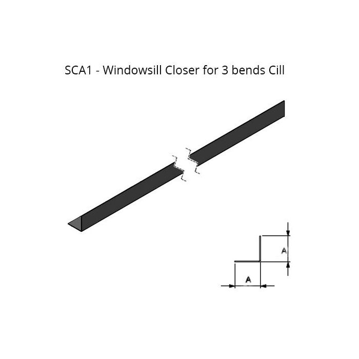101-200mm Girth Skyline Aluminium Windowsill Closer - 1 Bend - 3mtr Length - One of 26 Standard RAL Colours TBC