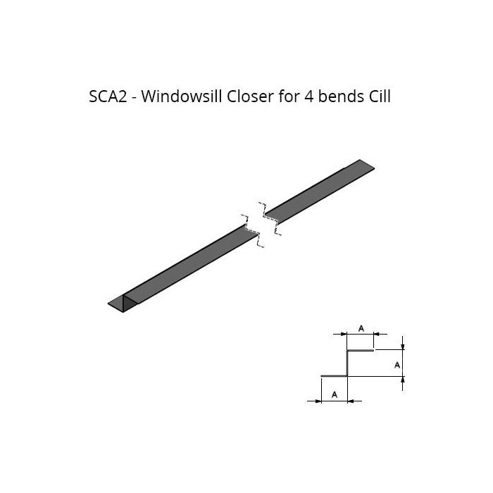 0-100mm Girth Skyline Aluminium Windowsill Closer - 2 Bend - 3mtr Length - One of 26 Standard RAL Colours TBC