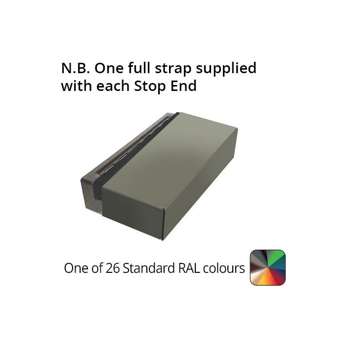 422mm  Aluminium Coping (Suitable for 331-360mm Wall) - Stop End - Powder Coated
