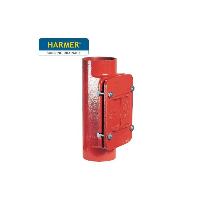 100mm Harmer SML Cast Iron Soil & Waste Above Ground Pipe - Rectangular Access Pipes - 320mm length