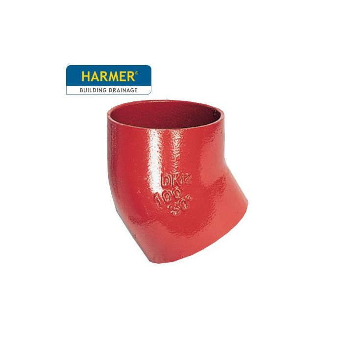 100mm Harmer SML Cast Iron Soil & Waste Above Ground Pipe - Single Bend - 30 Degree