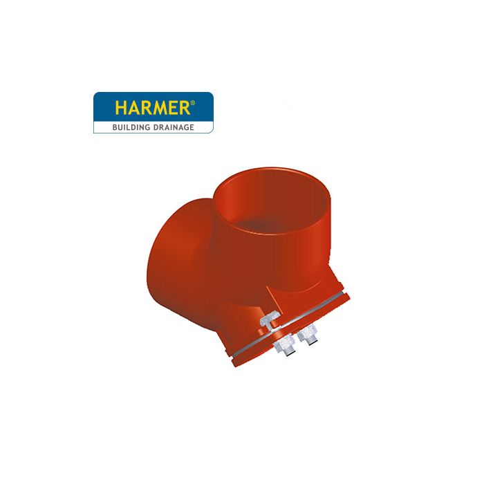 100mm Harmer SML Cast Iron Soil & Waste Above Ground Pipe - Short Access Bend - 88 Degree 