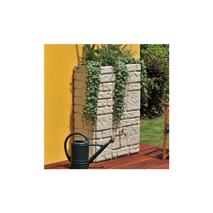 Wall Sandstone 300ltr water tank 118h x 80w x 40d with Brass Tap