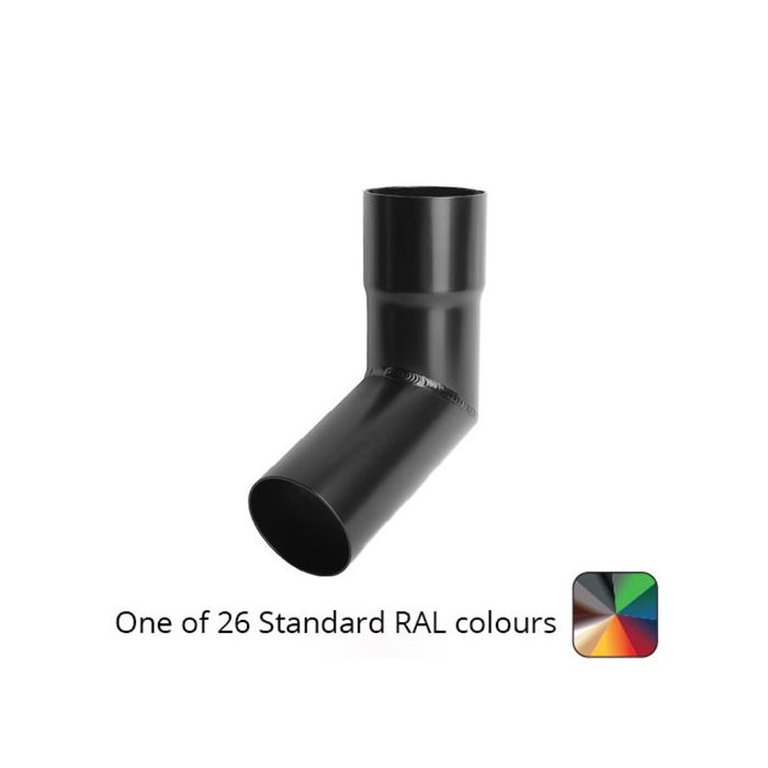 63mm (2.5") Round Swaged and Mitred Aluminium Downpipe 112 Degree Bend without Ears - One of 26 Standard Matt RAL colours TBC- Manufactured by Alumasc - buy online from Rainclear Systems