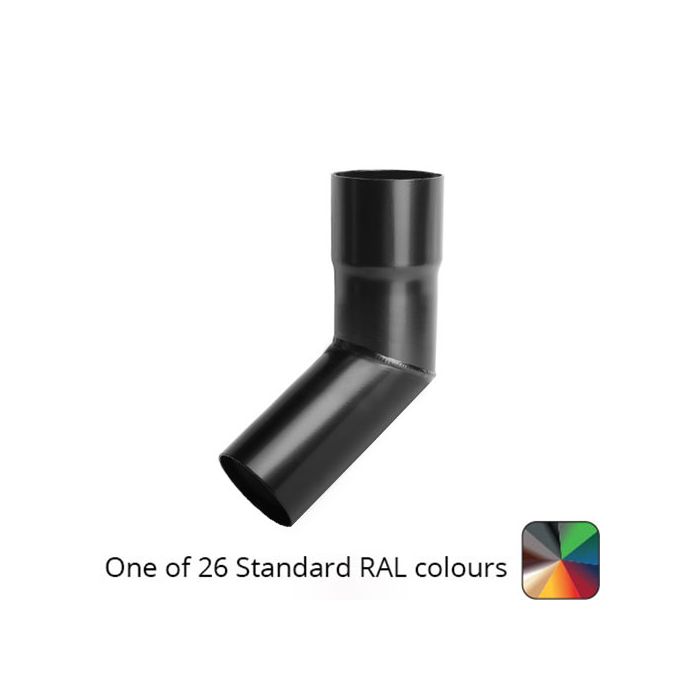 63mm (2.5") Round Swaged and Mitred Aluminium Downpipe 135 Degree Bend without Ears - One of 26 Standard Matt RAL colours TBC- Manufactured by Alumasc - buy online from Rainclear Systems