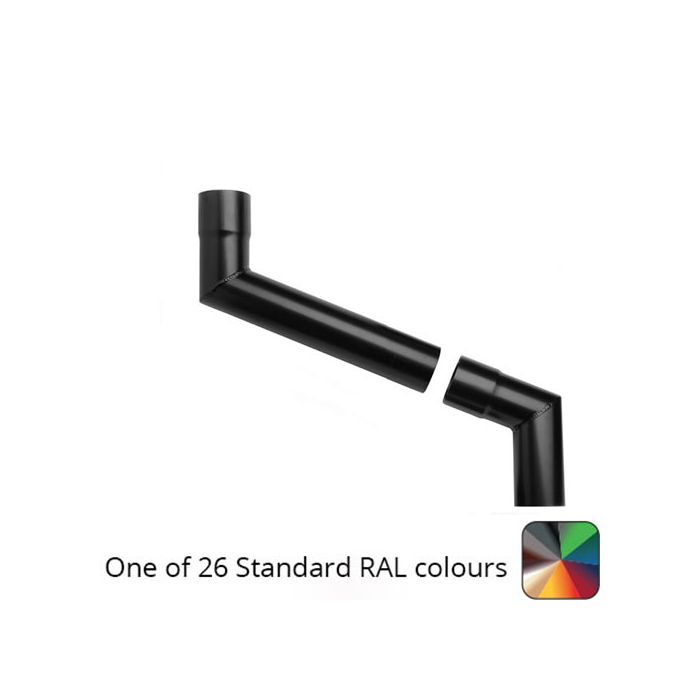 76mm (3") Round Swaged and Mitred Aluminium Downpipe 750mm (max) Adjustable Offset - One of 26 Standard Matt RAL colours TBC- Manufactured by Alumasc - buy online from Rainclear Systems