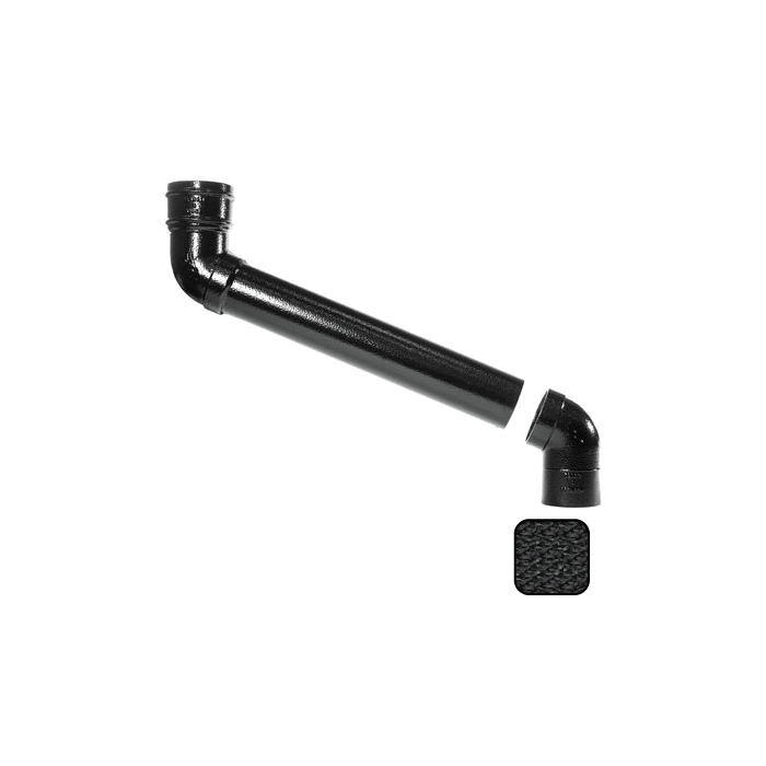 63mm (2.5") Cast Aluminium Downpipe 900mm (max) Adjustable Offset - Textured Black