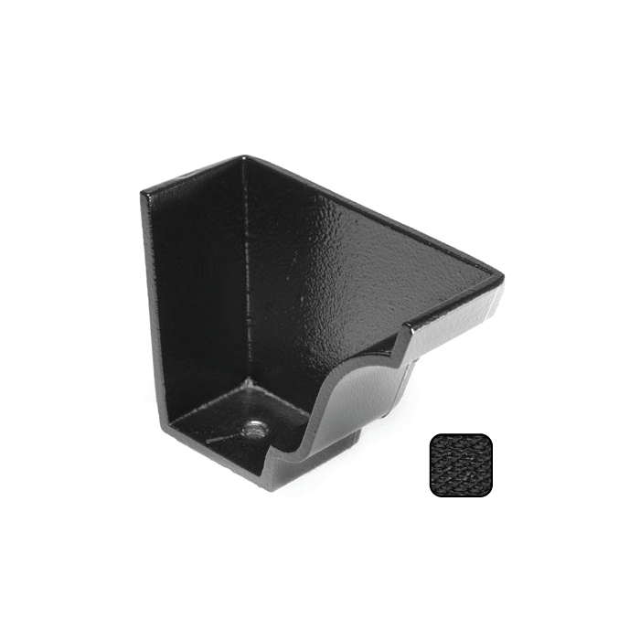100 x 75mm (4"x3") Moulded Ogee Cast Aluminium Right Hand Internal Stop End - Textured Black