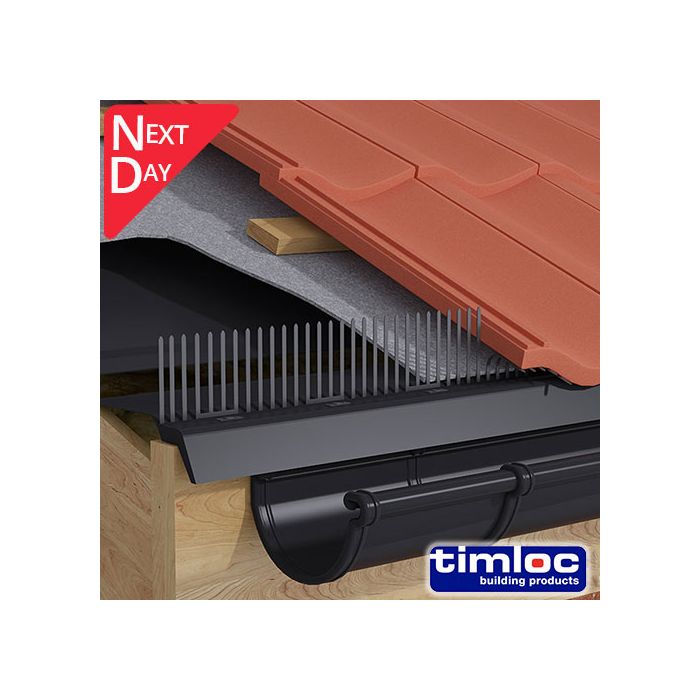 Over Fascia Eaves Vent System with Comb Filler 10mm Airflow 900mm - Black